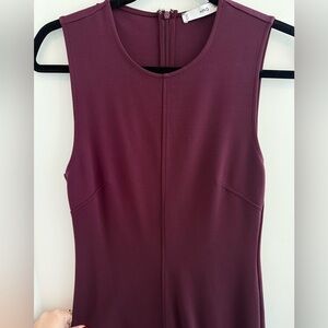 Mango Burgundy Sleeveless Midi Dress